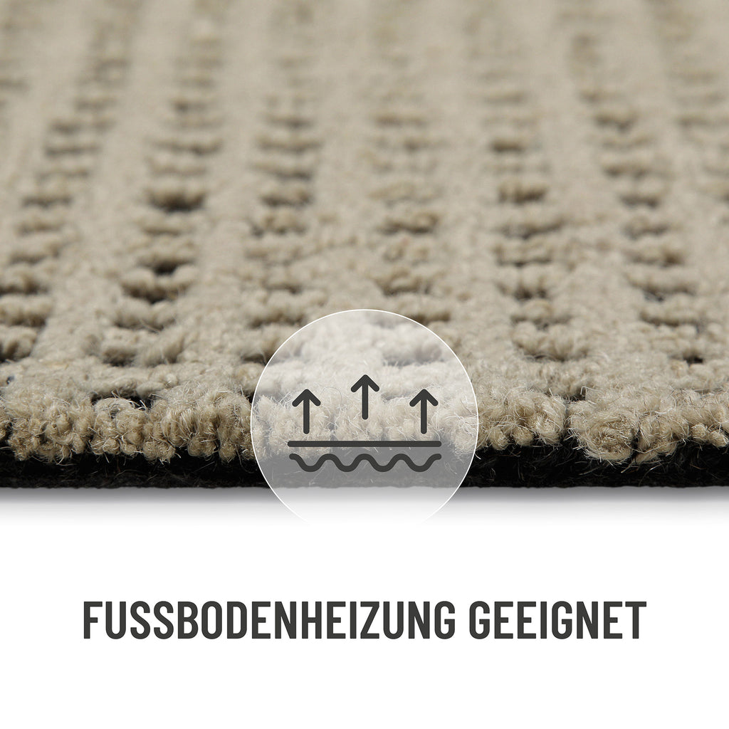 Kurzflor Teppich Rund Sand Beige "Hamptons TWENTYNINE" WECONhome