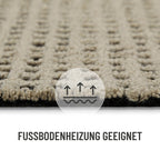 Kurzflor Teppich Rund Sand Beige "Hamptons TWENTYNINE" WECONhome