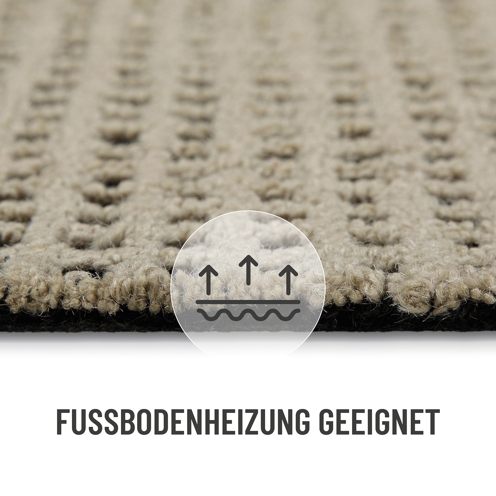 Kurzflor Teppich Rund Sand Beige "Hamptons TWENTYNINE" WECONhome