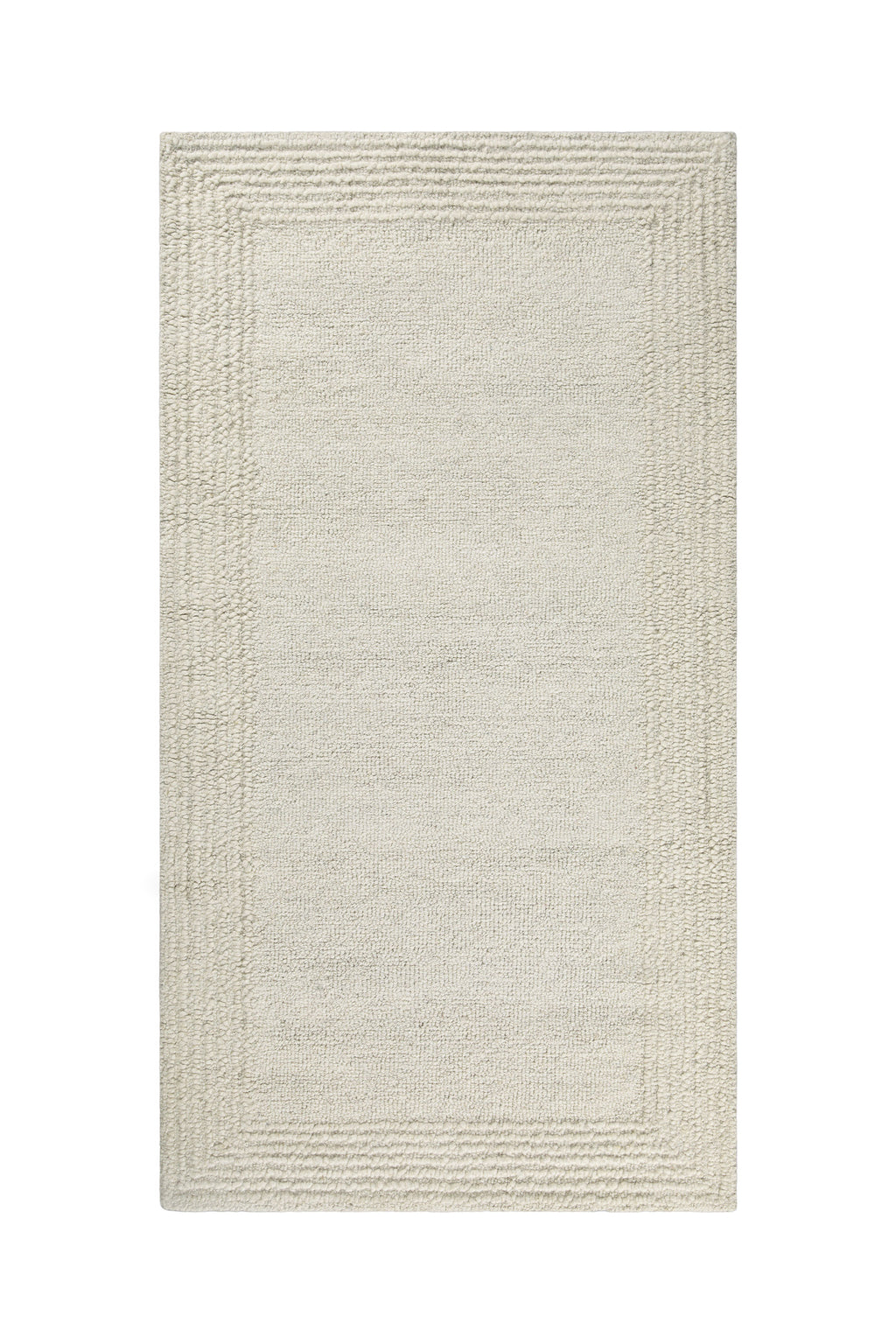Kurzflor Teppich Creme Weiß aus Schurwolle "Hamptons TWENTYONE" WECONhome