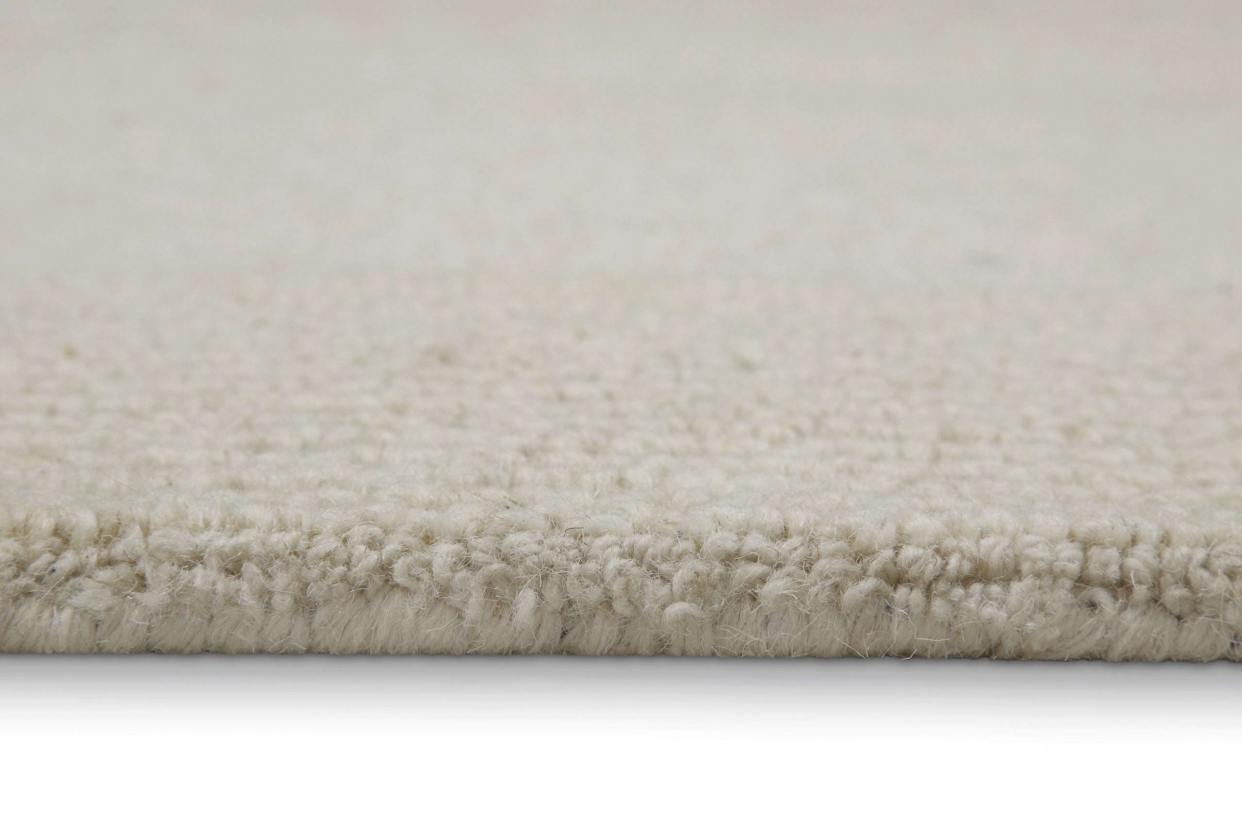 Kurzflor Teppich Creme Weiß aus Schurwolle "Hamptons TWENTYONE" WECONhome