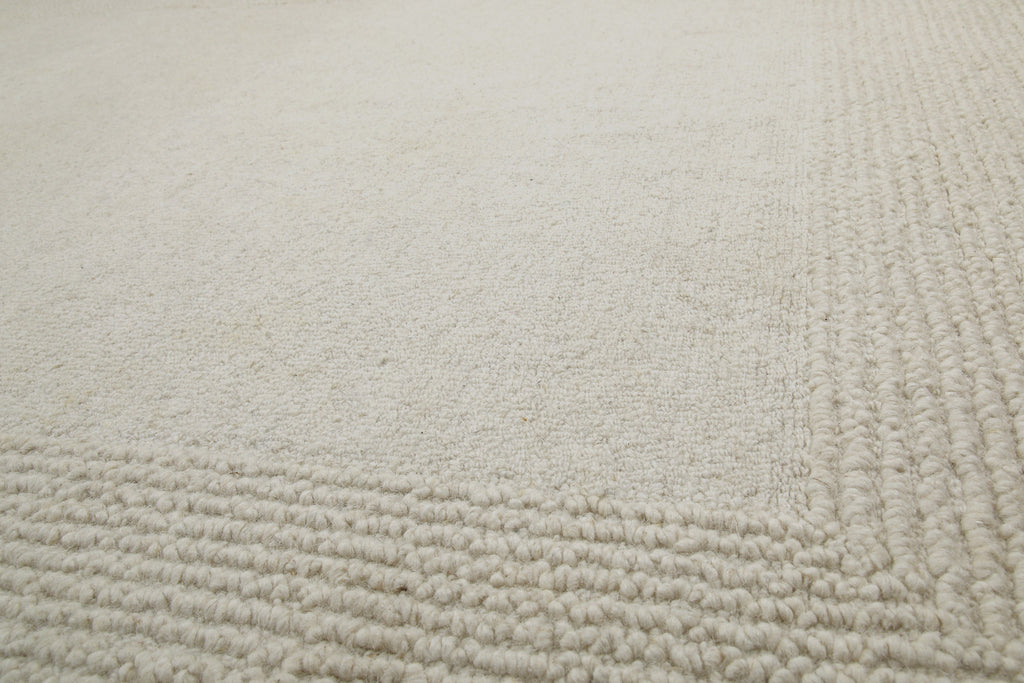 Kurzflor Teppich Creme Weiß aus Schurwolle "Hamptons TWENTYONE" WECONhome