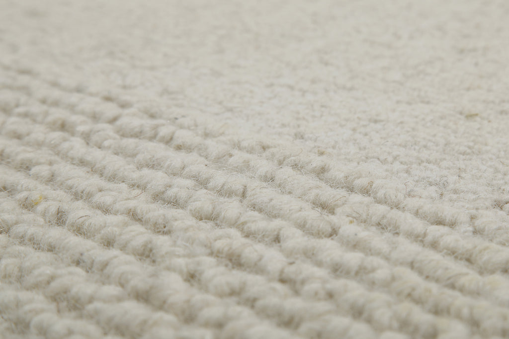 Kurzflor Teppich Creme Weiß aus Schurwolle "Hamptons TWENTYONE" WECONhome