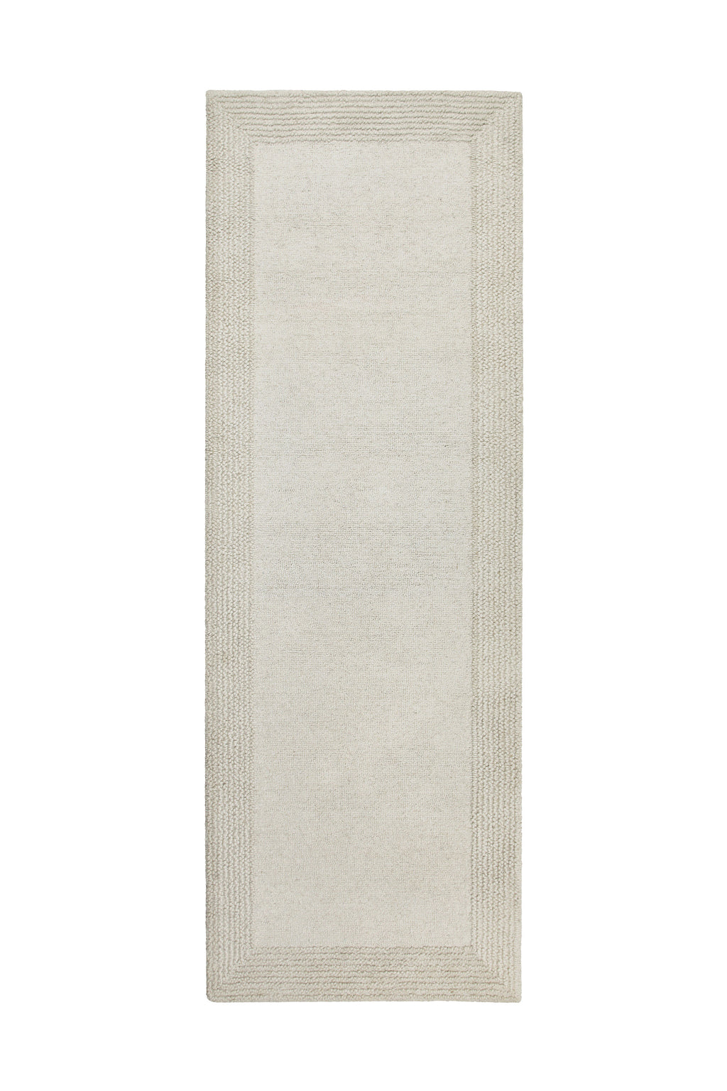 Kurzflor Teppich Creme Weiß aus Schurwolle "Hamptons TWENTYONE" WECONhome