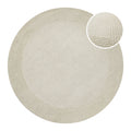 Kurzflor Teppich Rund Creme Weiß aus Schurwolle "Hamptons TWENTYONE" WECONhome