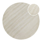 Kurzflor Teppich Rund Creme Weiß "Hamptons TWENTYSEVEN" WECONhome