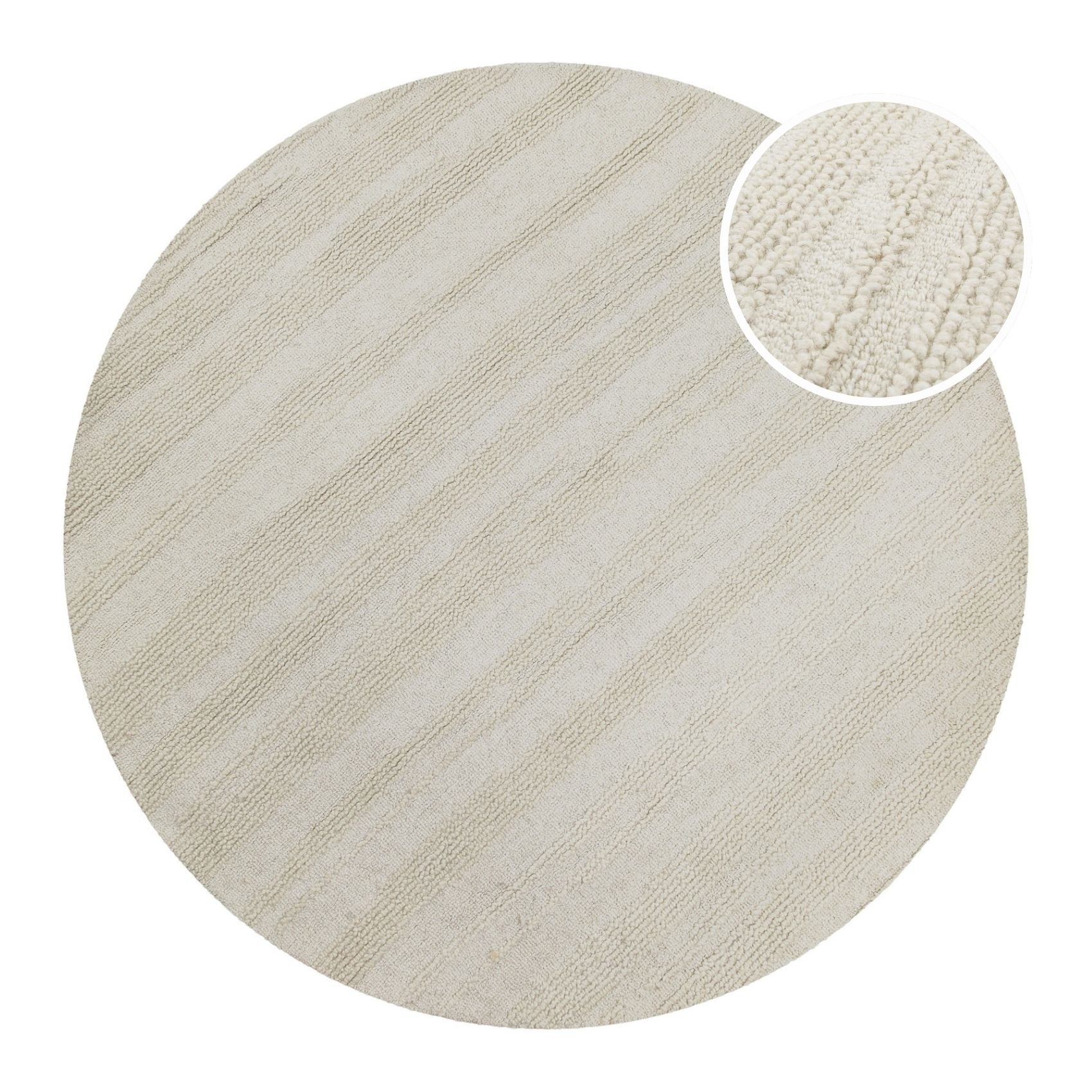 Kurzflor Teppich Rund Creme Weiß "Hamptons TWENTYSEVEN" WECONhome