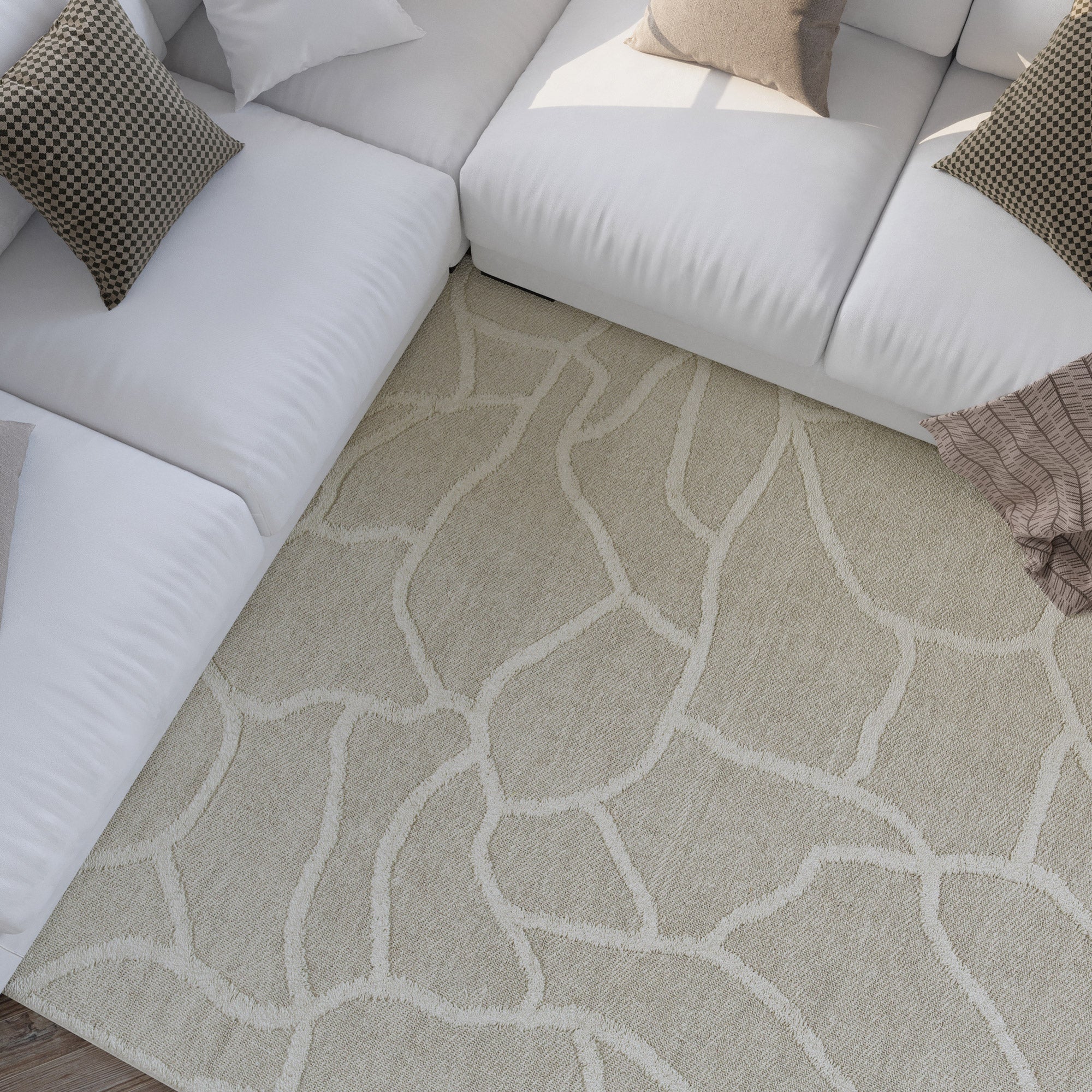 Kurzflor Teppich Creme Weiß "Hamptons TWENTYSIX" WECONhome