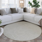 Kurzflor Teppich Rund Creme Weiß "Hamptons TWENTYSIX" WECONhome