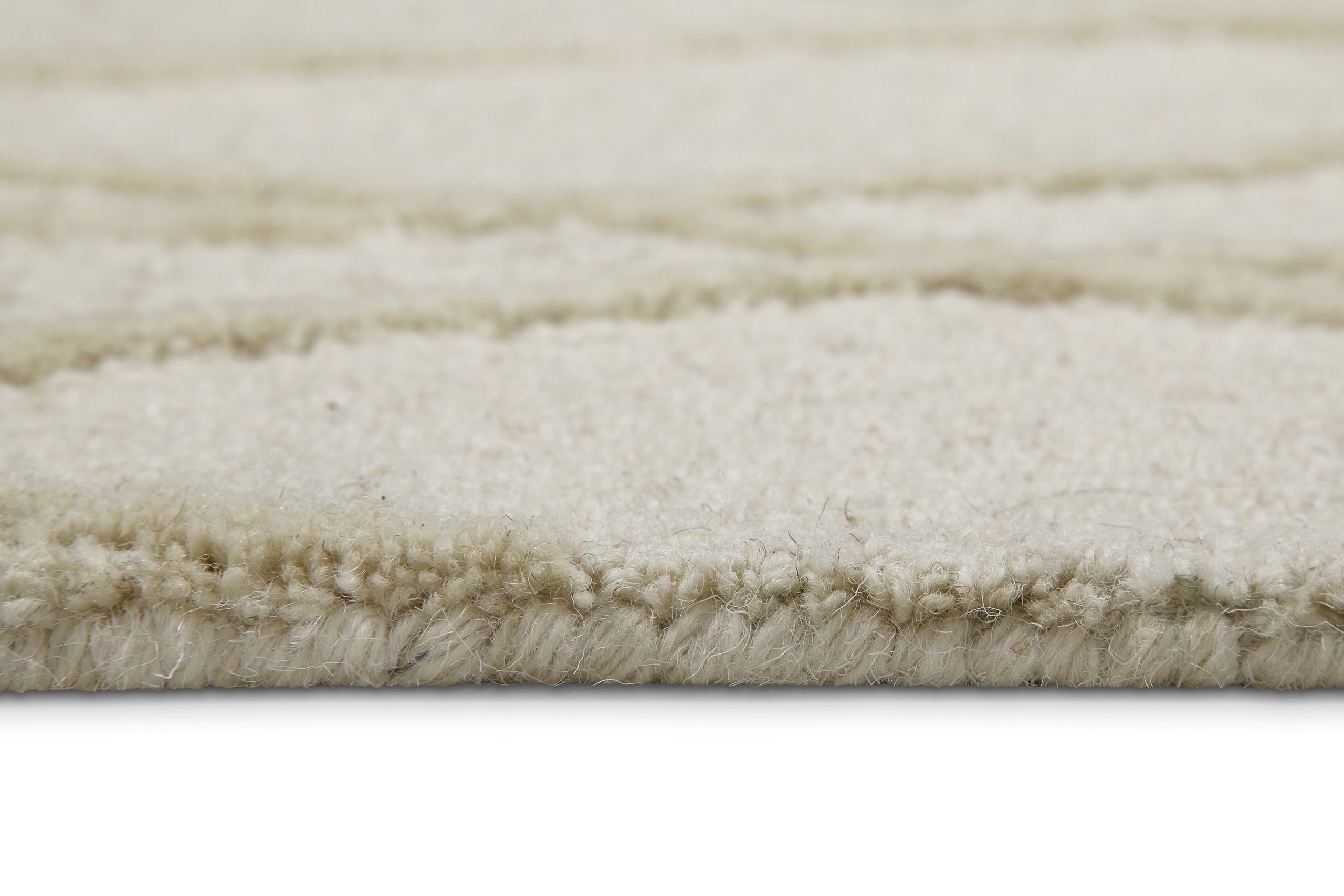 Kurzflor Teppich Creme Weiß aus Schurwolle "Hamptons TWENTYTHREE" WECONhome