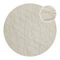 Kurzflor Teppich Rund Creme Weiß aus Schurwolle "Hamptons TWENTYTHREE" WECONhome