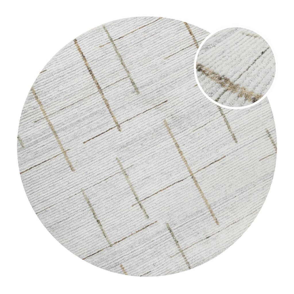 Kurzflor Teppich Rund Perl Weiß "Hamptons TWENTYTWO" WECONhome