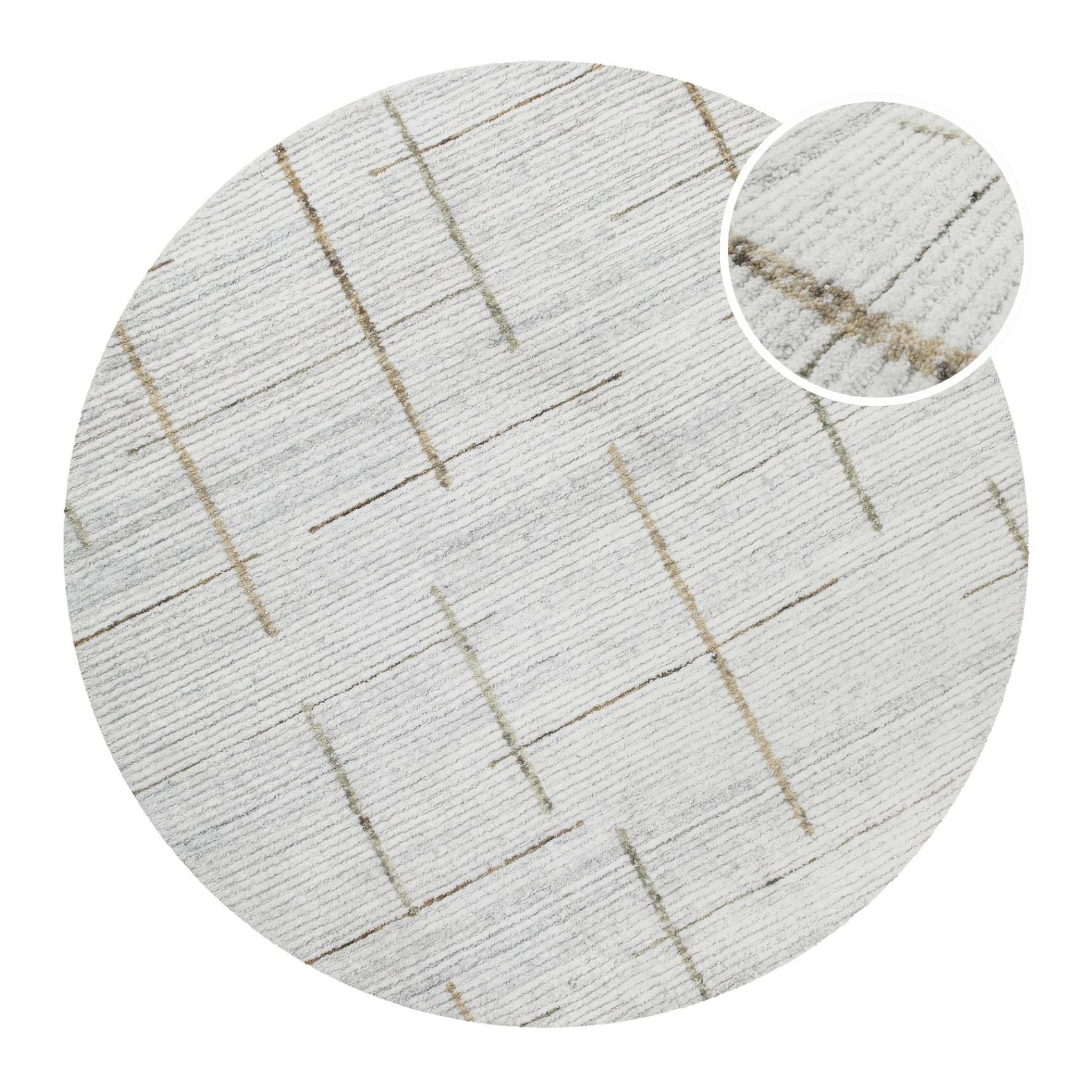 Kurzflor Teppich Rund Perl Weiß "Hamptons TWENTYTWO" WECONhome