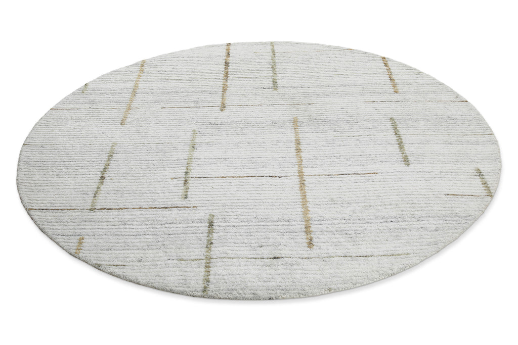 Kurzflor Teppich Rund Perl Weiß "Hamptons TWENTYTWO" WECONhome