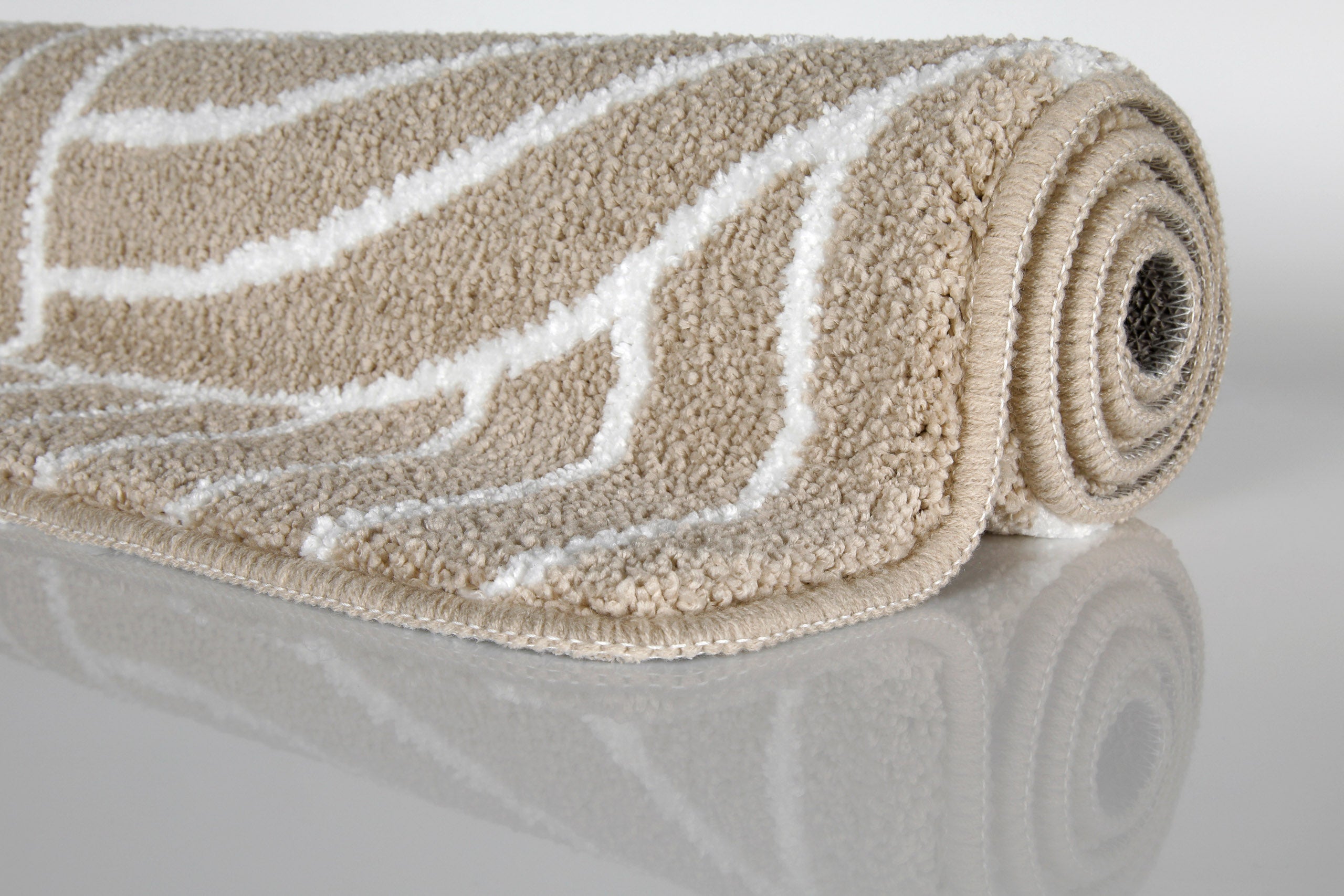 Badteppich Beige Weiß "Hilda" WECONhome Basics