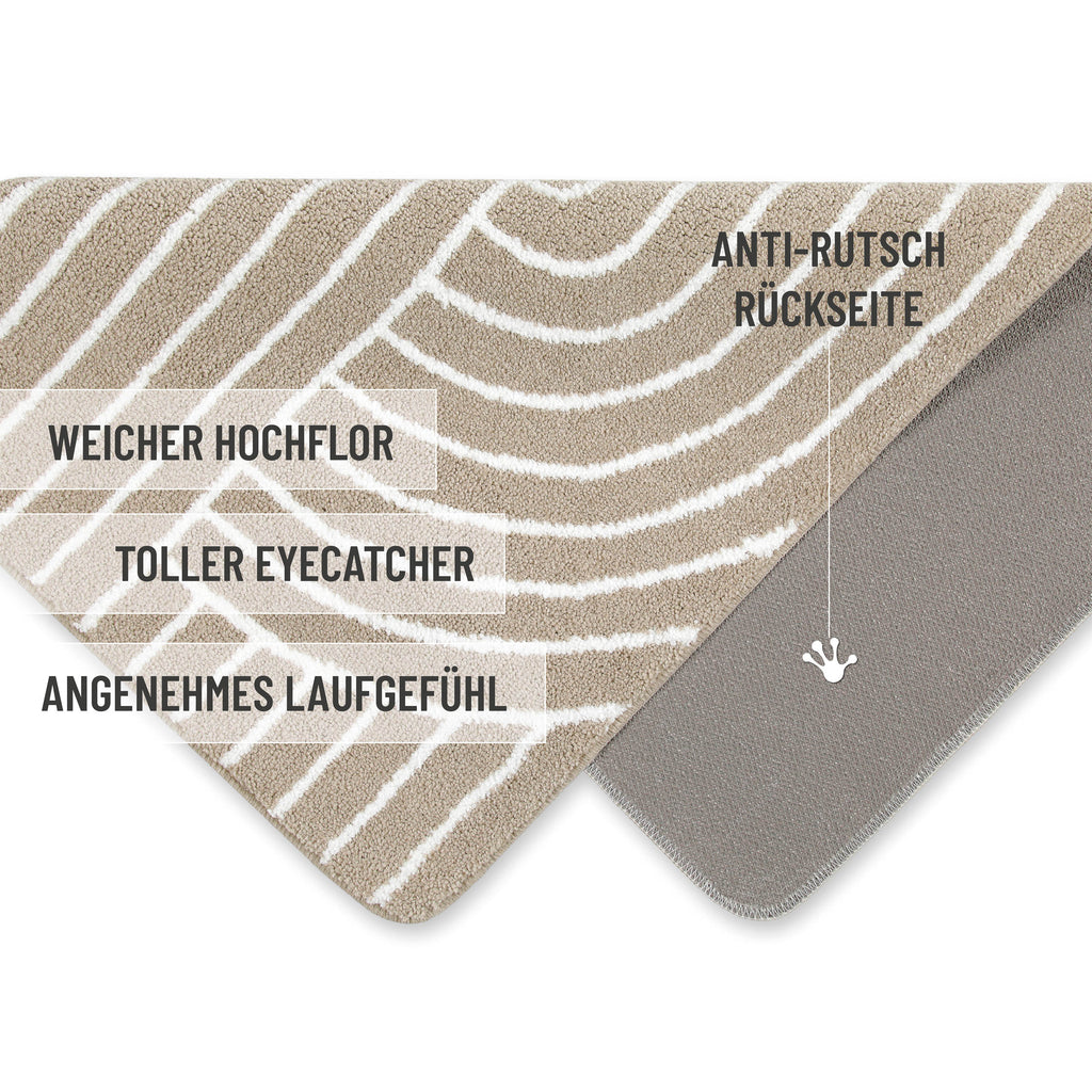 Badteppich Beige Weiß "Hilda" WECONhome Basics