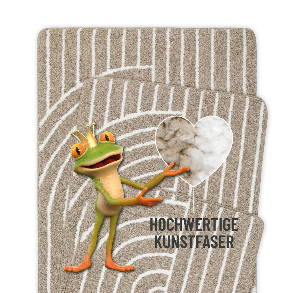 Badteppich Beige Weiß "Hilda" WECONhome Basics