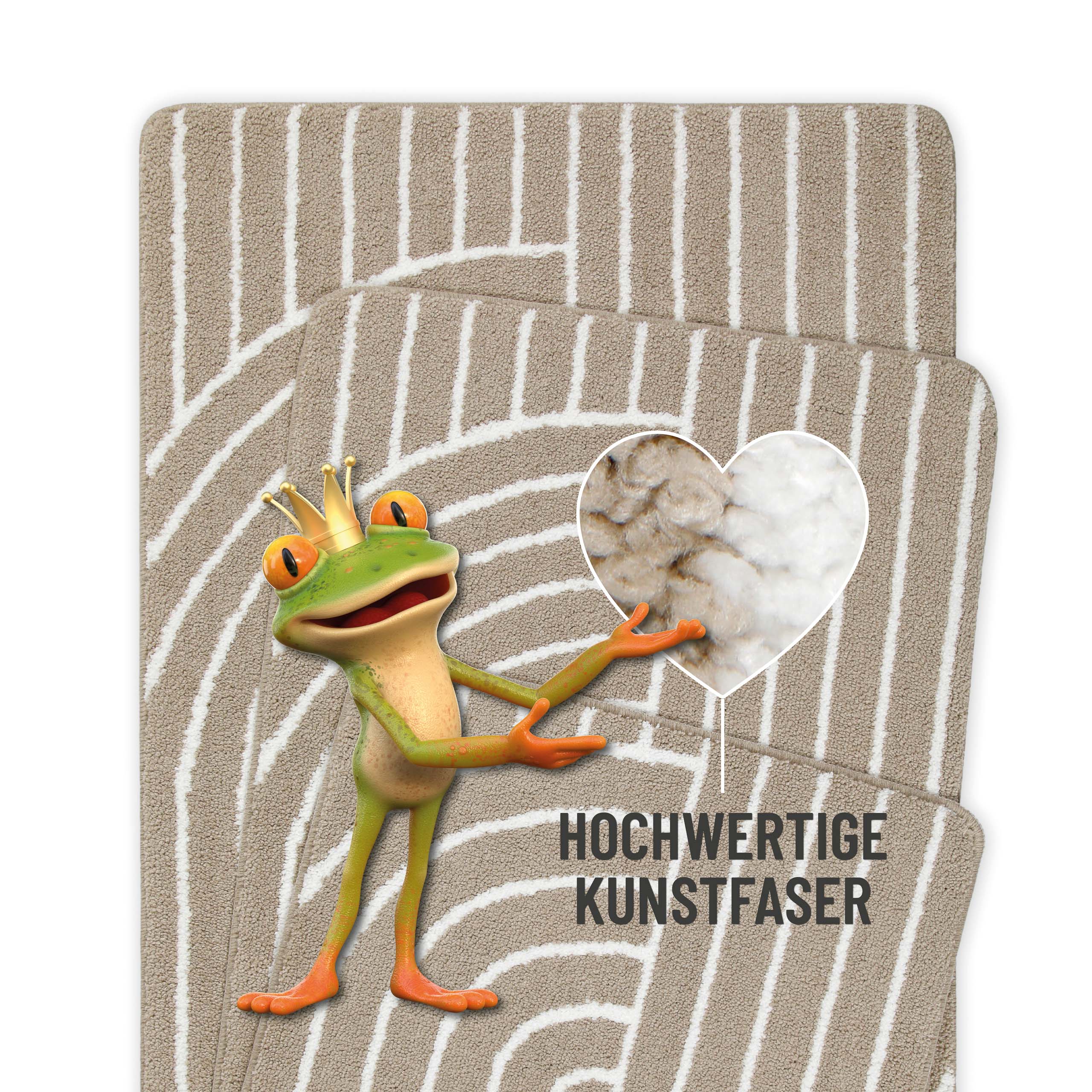 Badteppich Beige Weiß "Hilda" WECONhome Basics