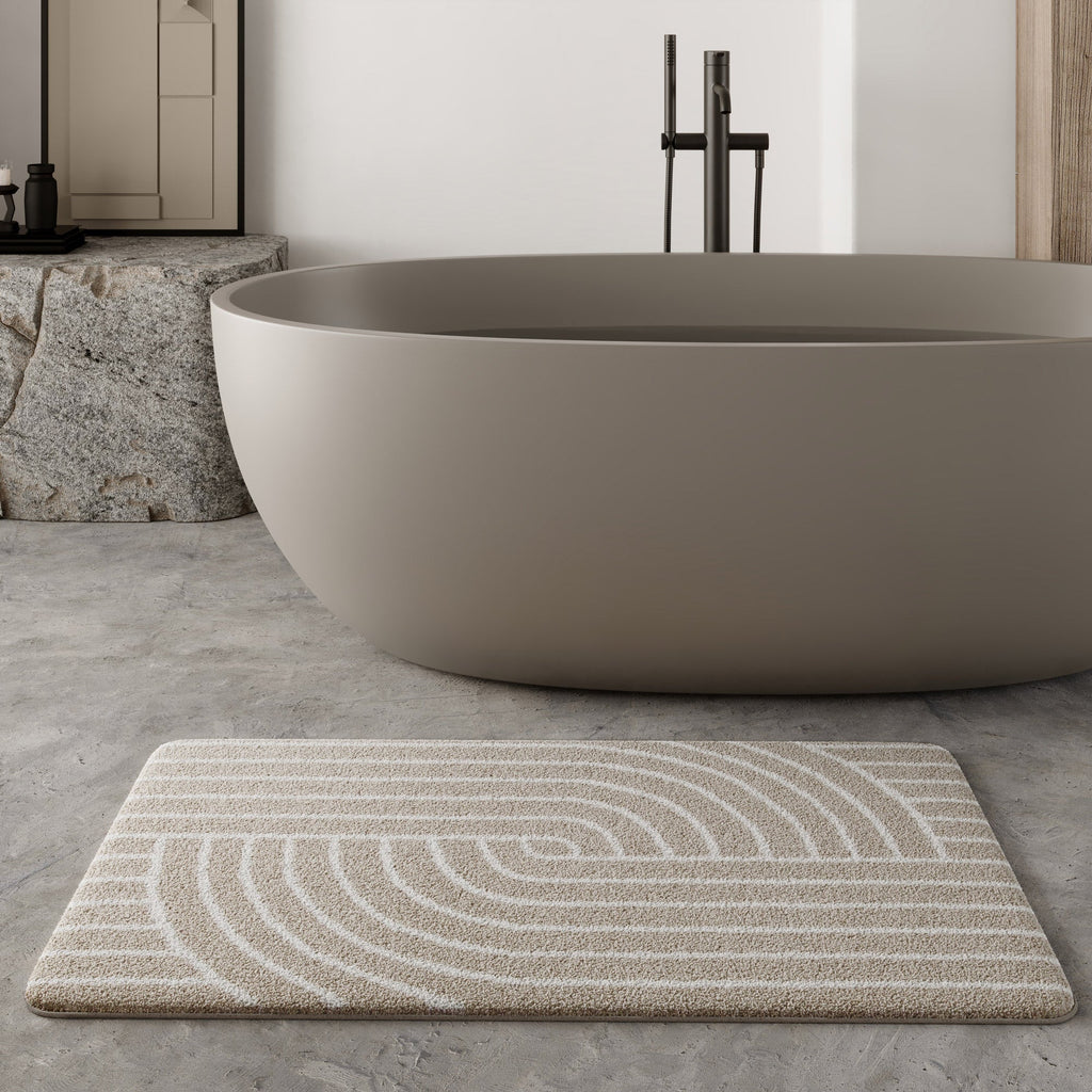 Badteppich Beige Weiß "Hilda" WECONhome Basics