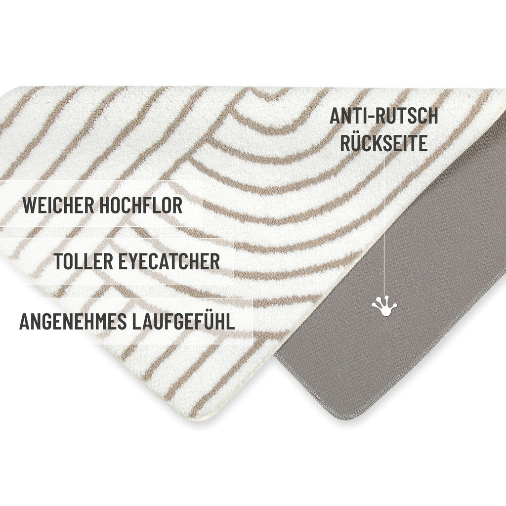 Badteppich Weiß Beige "Hilda" WECONhome Basics