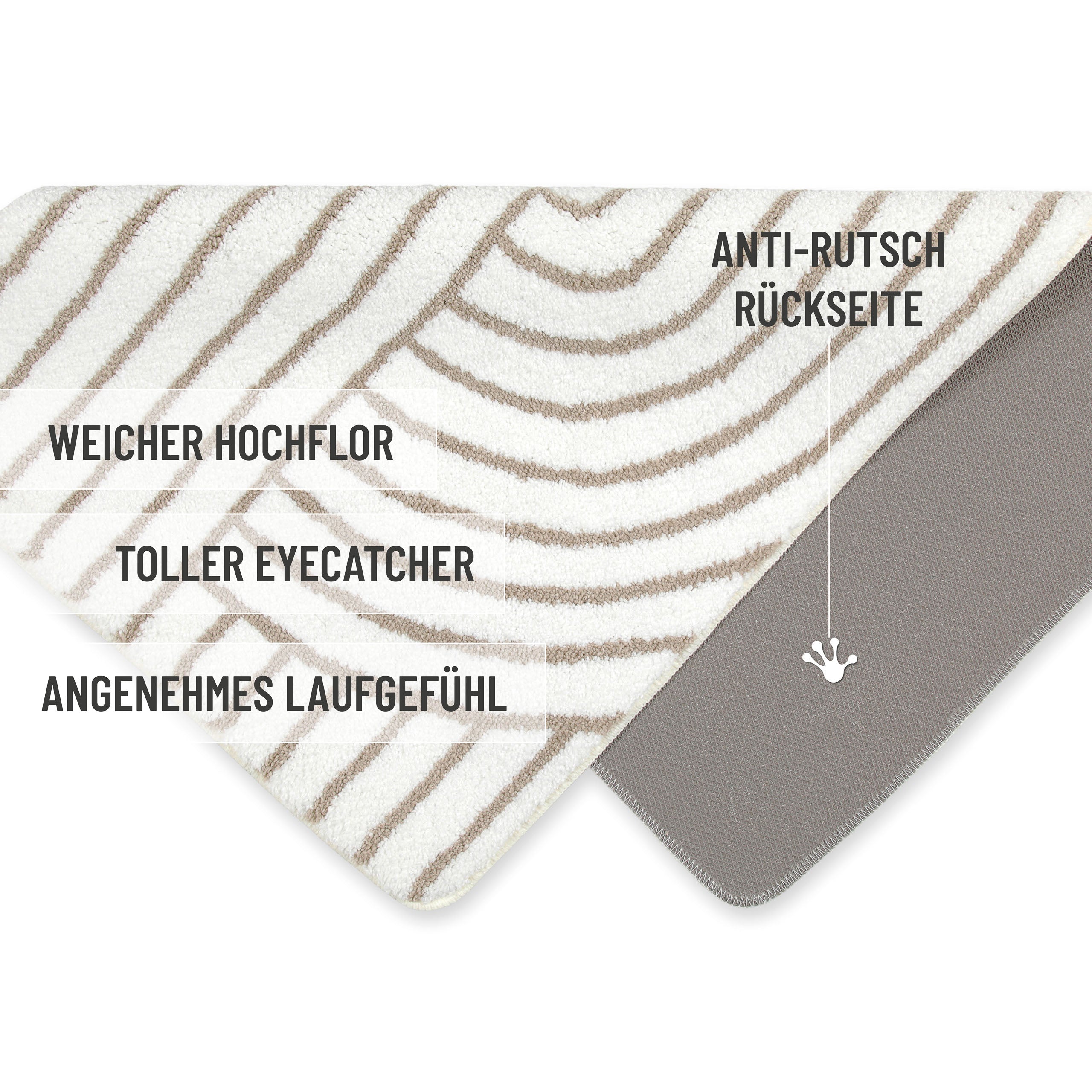 Badteppich Weiß Beige "Hilda" WECONhome Basics