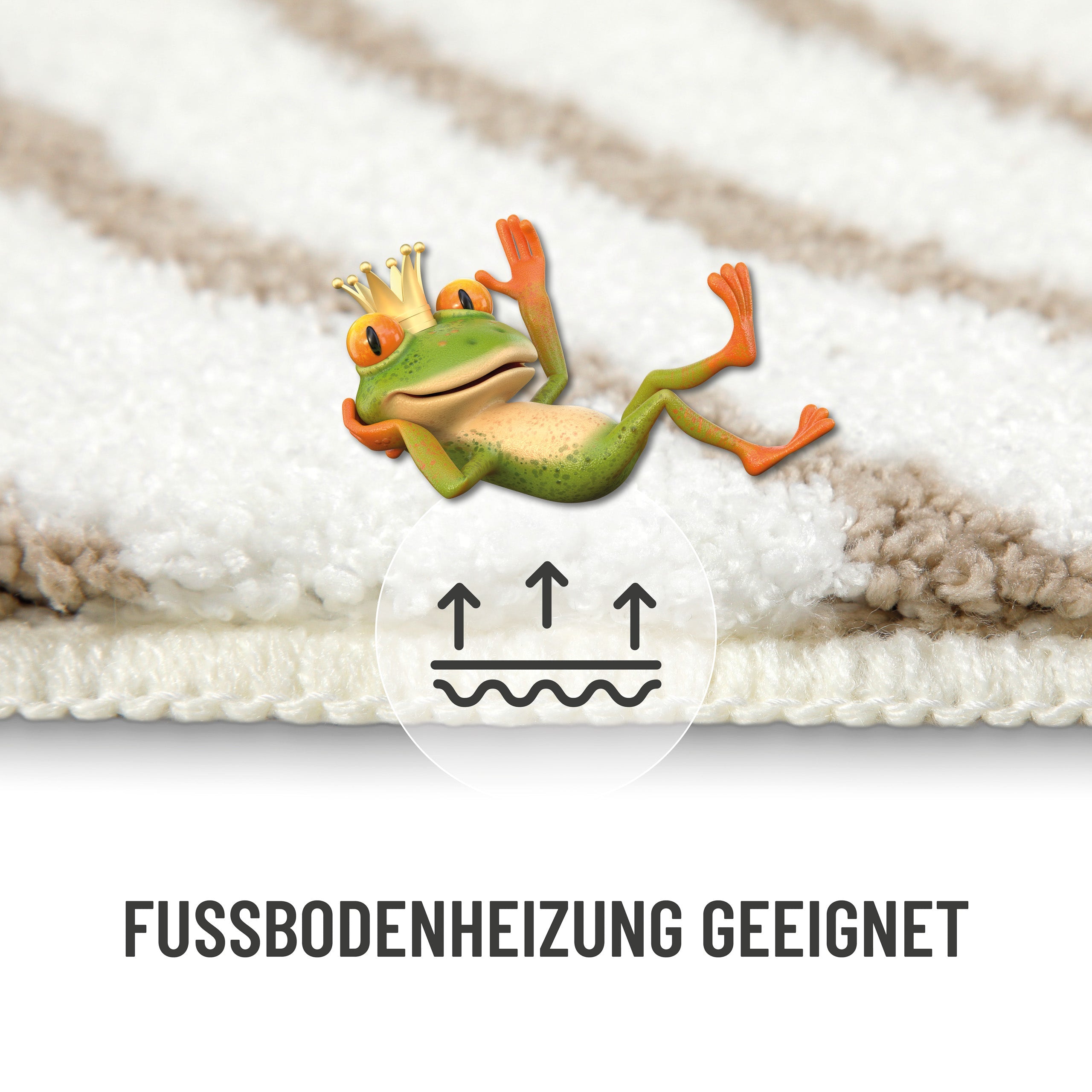 Badteppich Weiß Beige "Hilda" WECONhome Basics