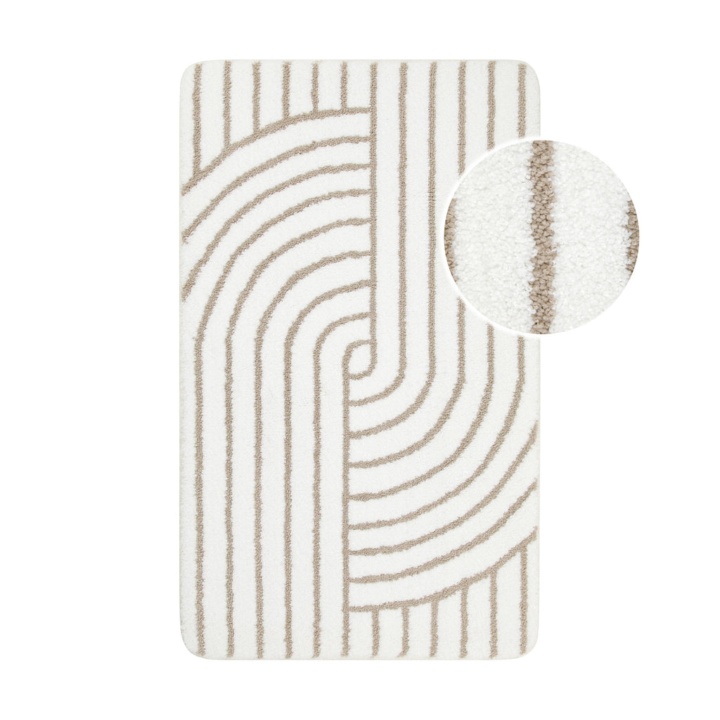 Badteppich Weiß Beige "Hilda" WECONhome Basics