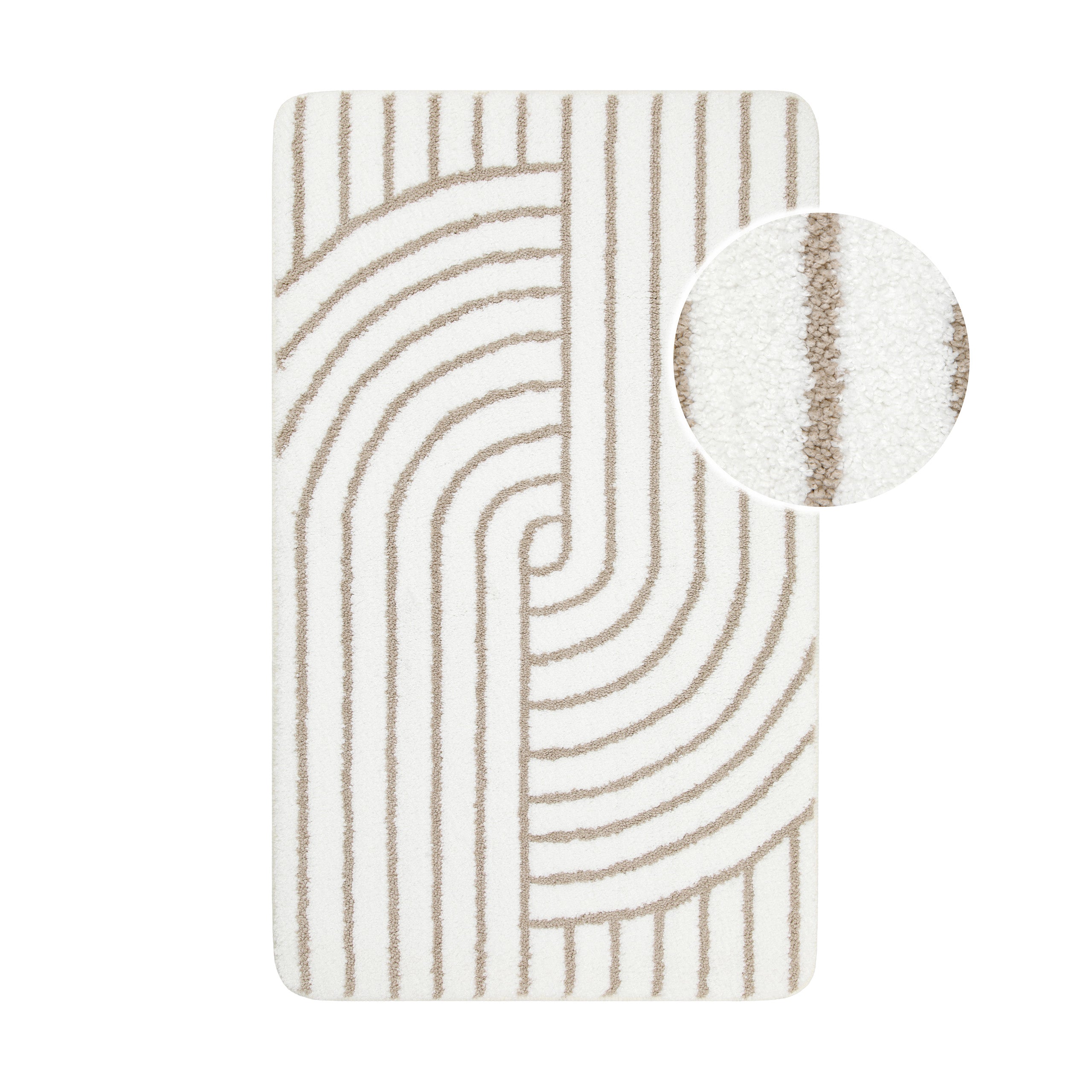 Badteppich Weiß Beige "Hilda" WECONhome Basics