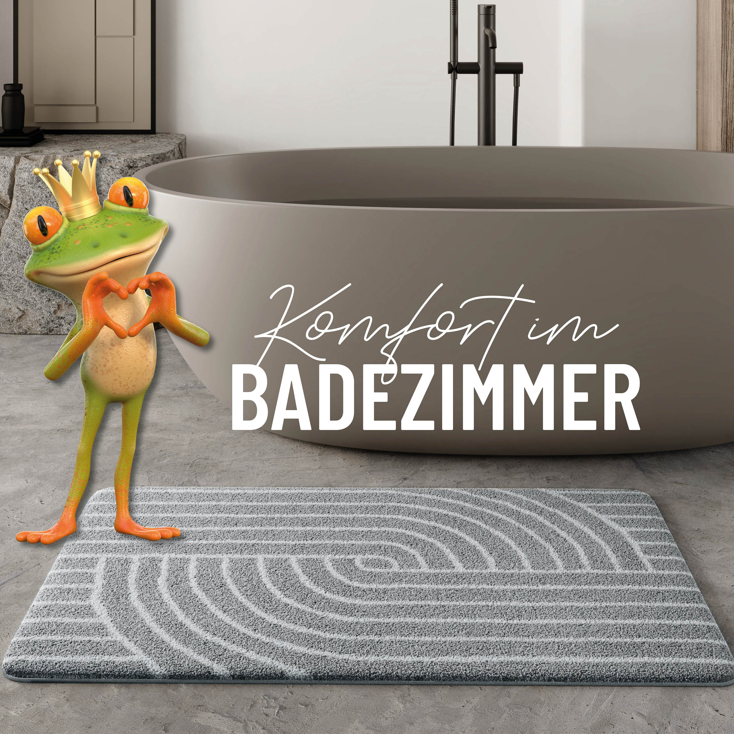 Badteppich Grau "Hilda" WECONhome Basics