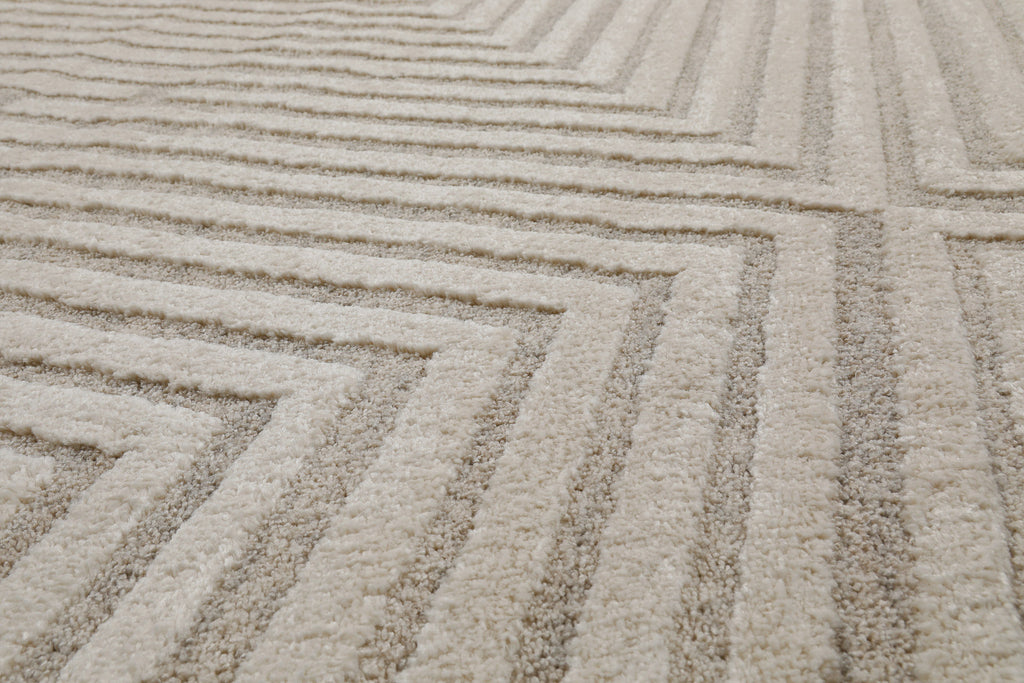 Kurzflor Teppich Creme Beige "Hillmar" WECONhome