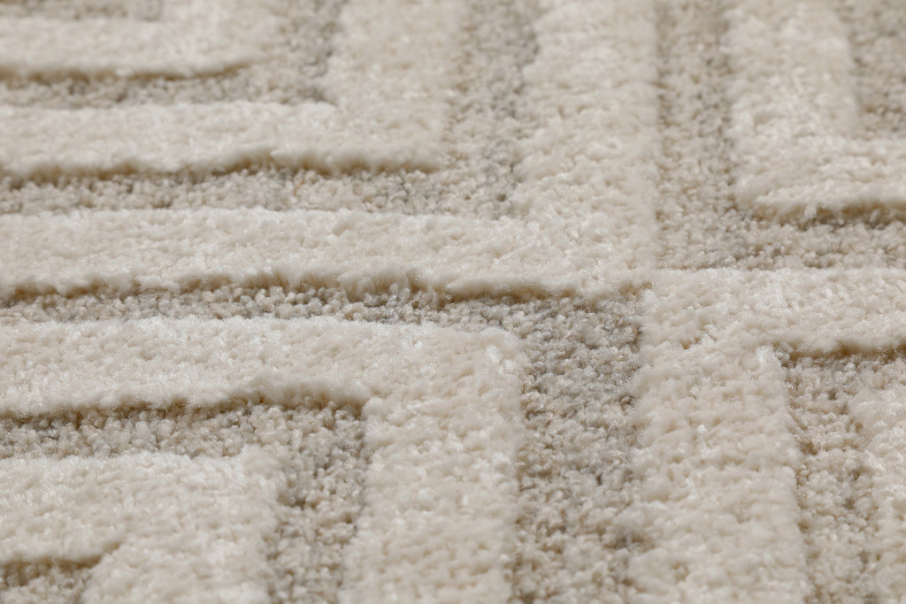 Kurzflor Teppich Creme Beige "Hillmar" WECONhome