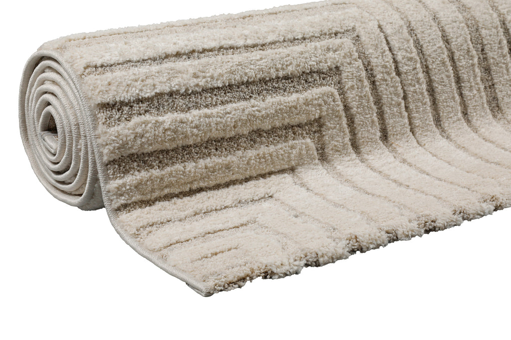 Kurzflor Teppich Creme Beige "Hillmar" WECONhome