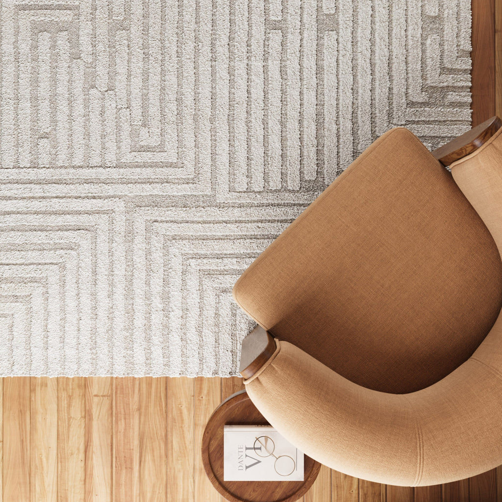 Kurzflor Teppich Creme Beige "Hillmar" WECONhome