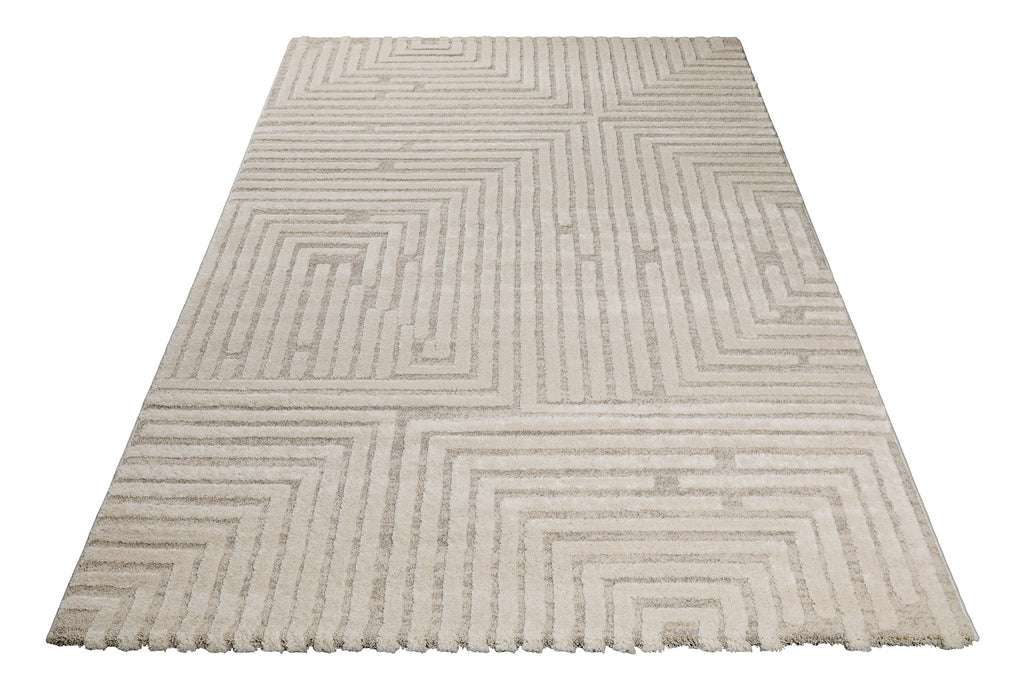 Kurzflor Teppich Creme Beige "Hillmar" WECONhome