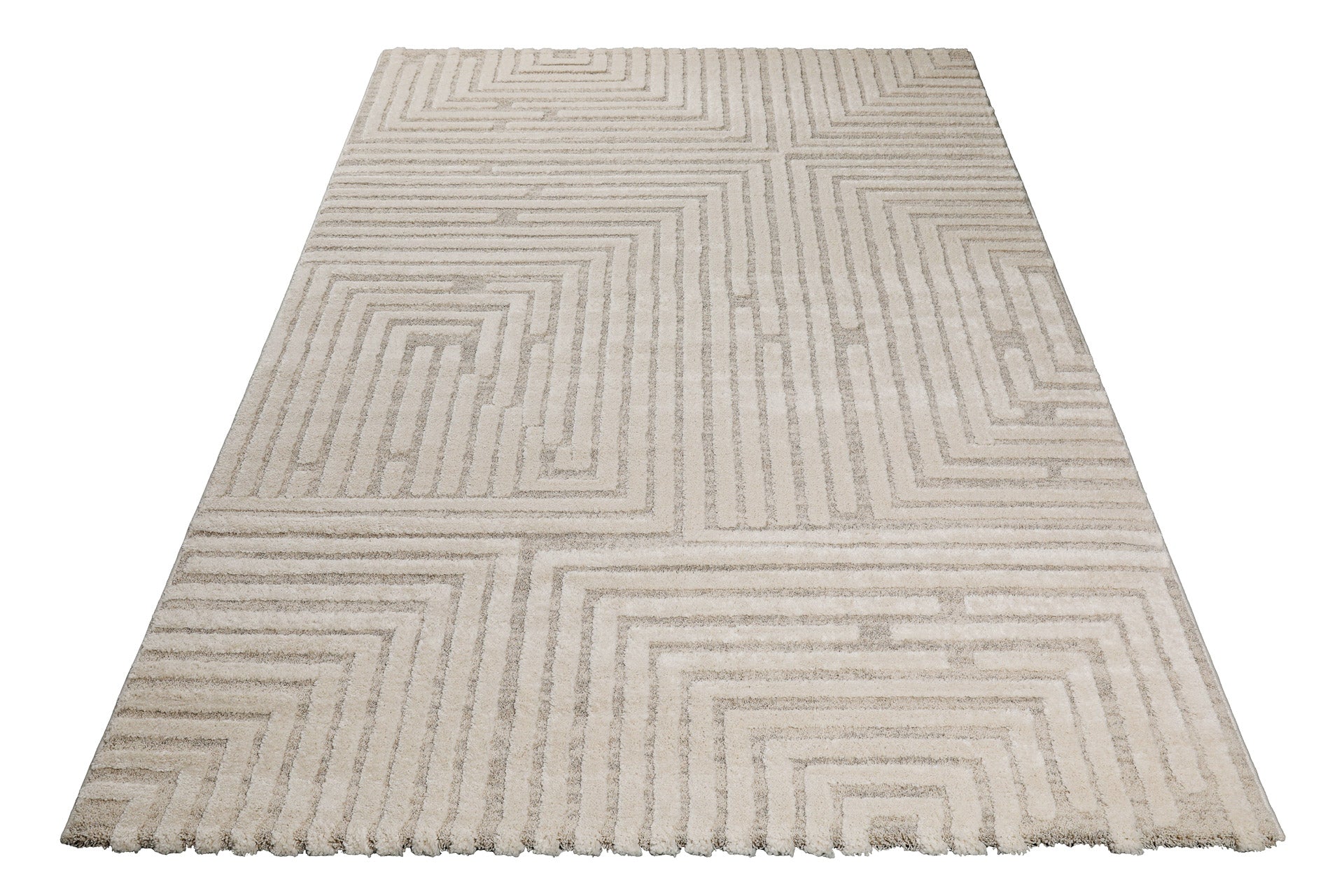 Kurzflor Teppich Creme Beige "Hillmar" WECONhome