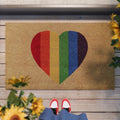 Fußmatte aus Kokosfaser Natur Bunt "Home Is Where Your Heart Is" WECONhome