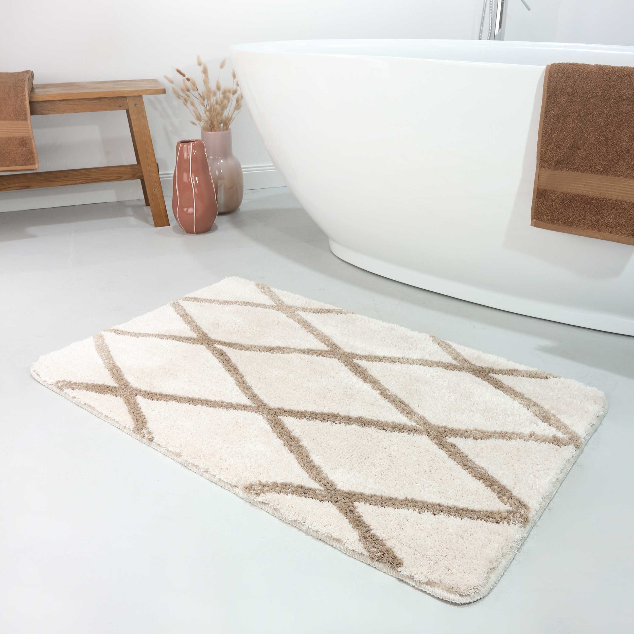 Badteppich Beige Sand "San Bosa" Homie Living