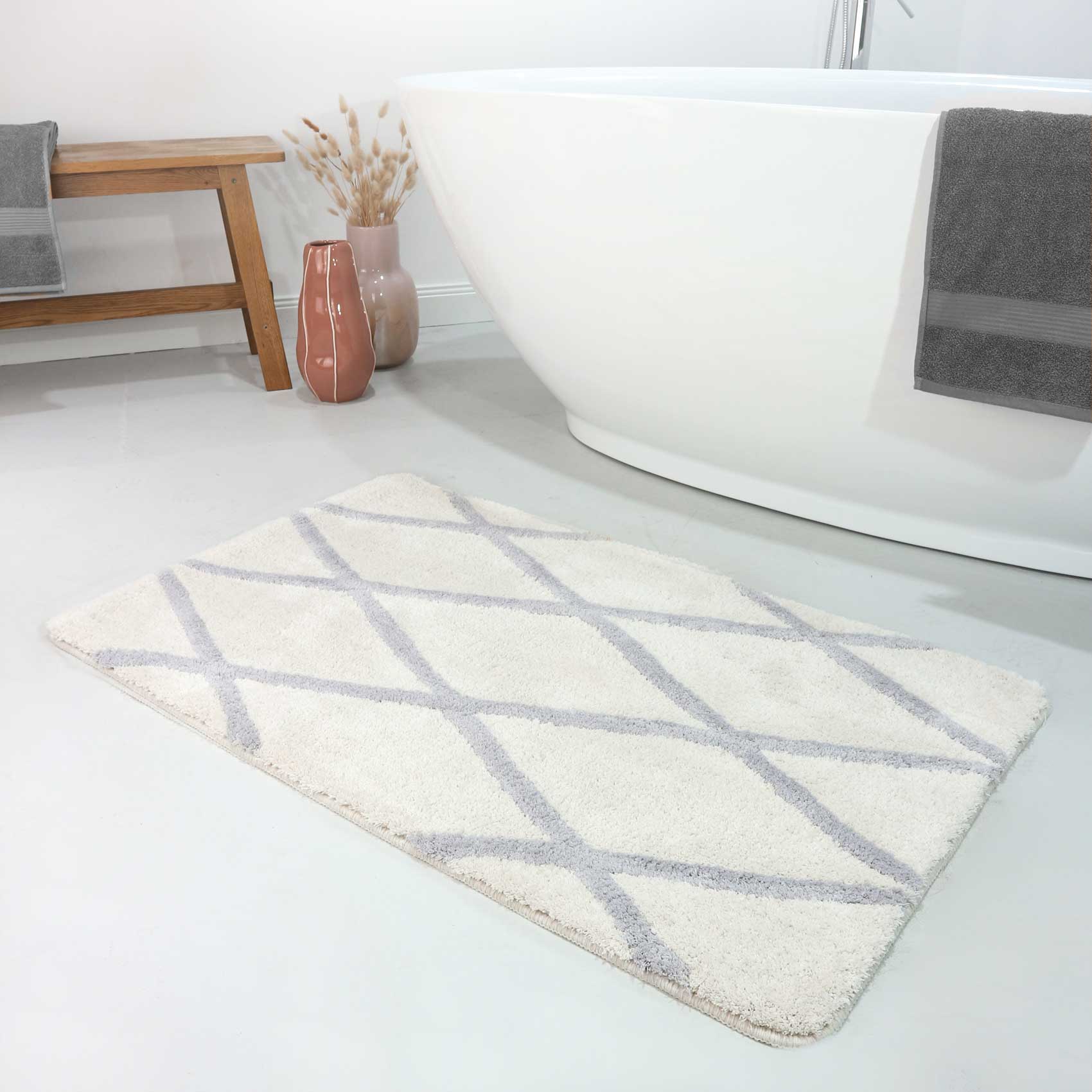 Badteppich Beige Grau "San Bosa" Homie Living