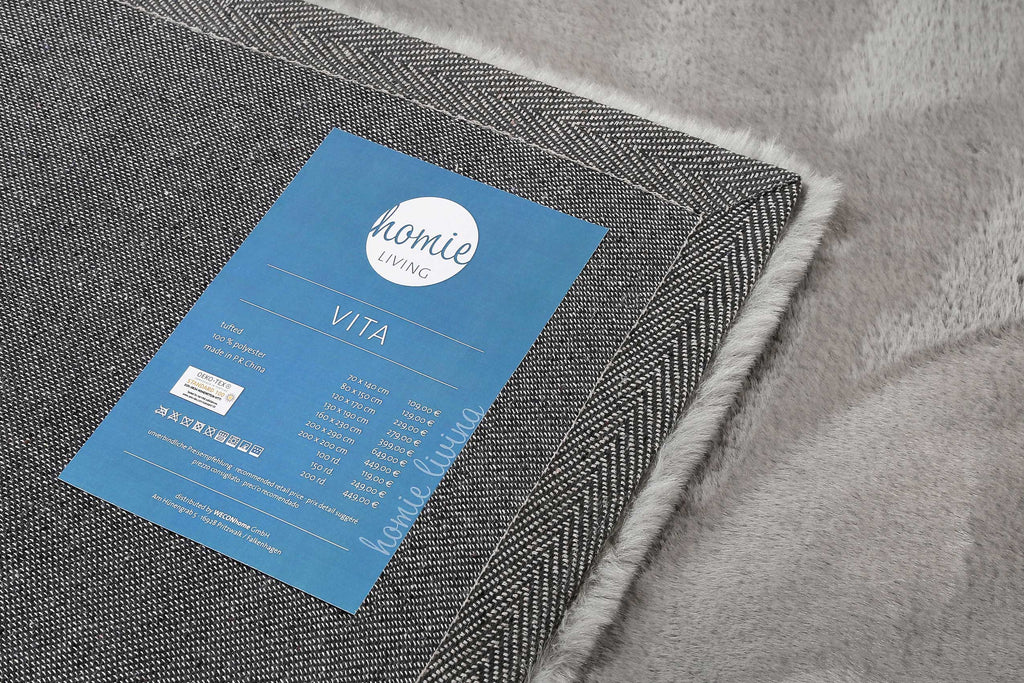 Teppich Grau kuschelig & flauschig "Vita" Homie Living