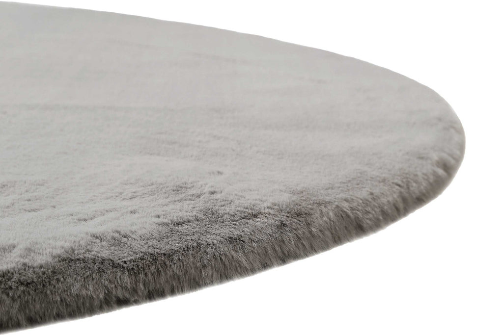Teppich Rund Grau kuschelig & flauschig "Vita" Homie Living