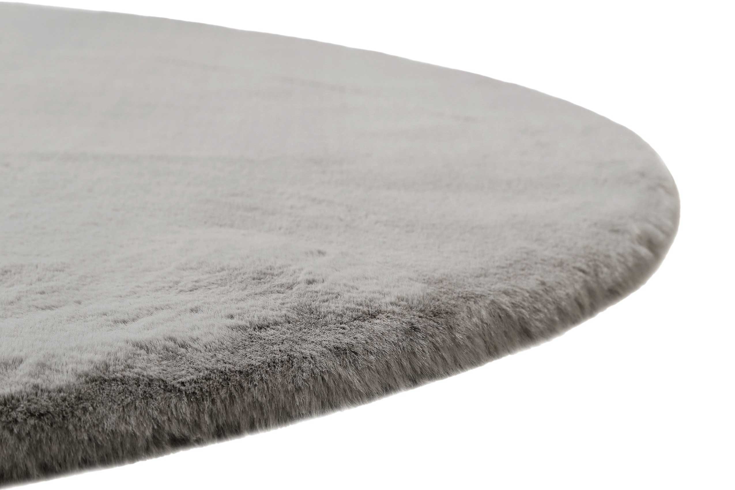 Teppich Rund Grau kuschelig & flauschig "Vita" Homie Living