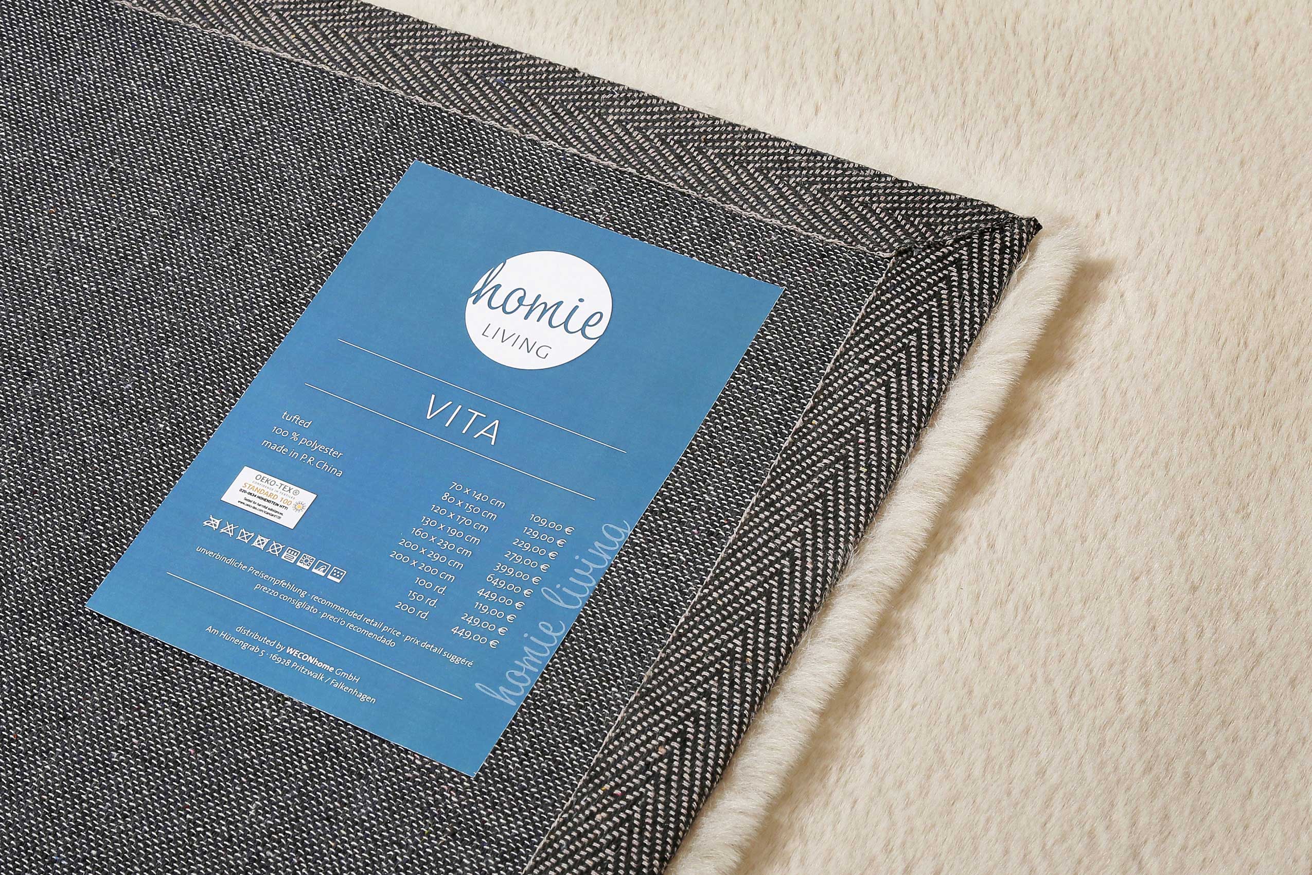 Teppich Creme Beige kuschelig & flauschig "Vita" Homie Living