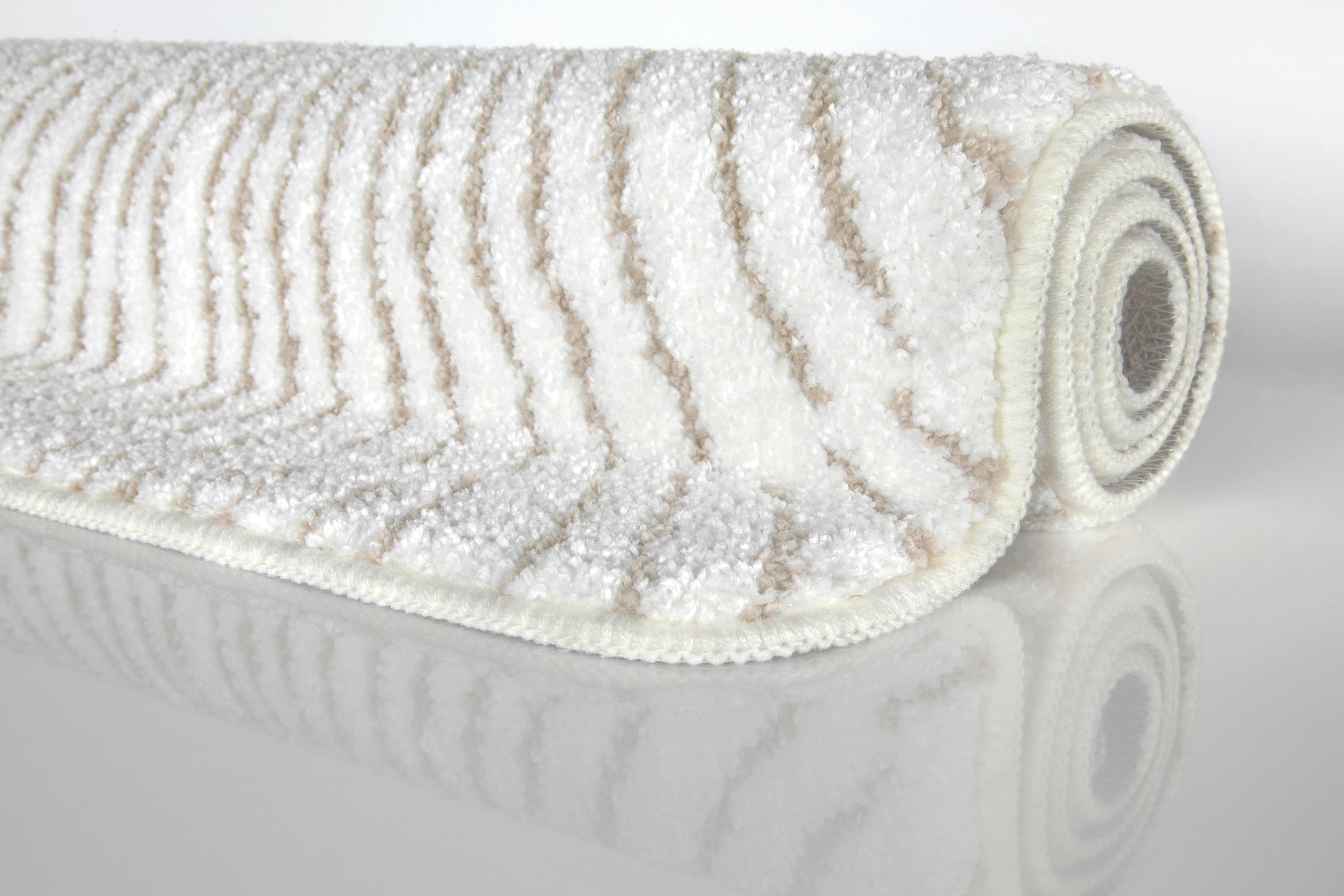 Badteppich Weiß Beige "Jasbeer" WECONhome Basics