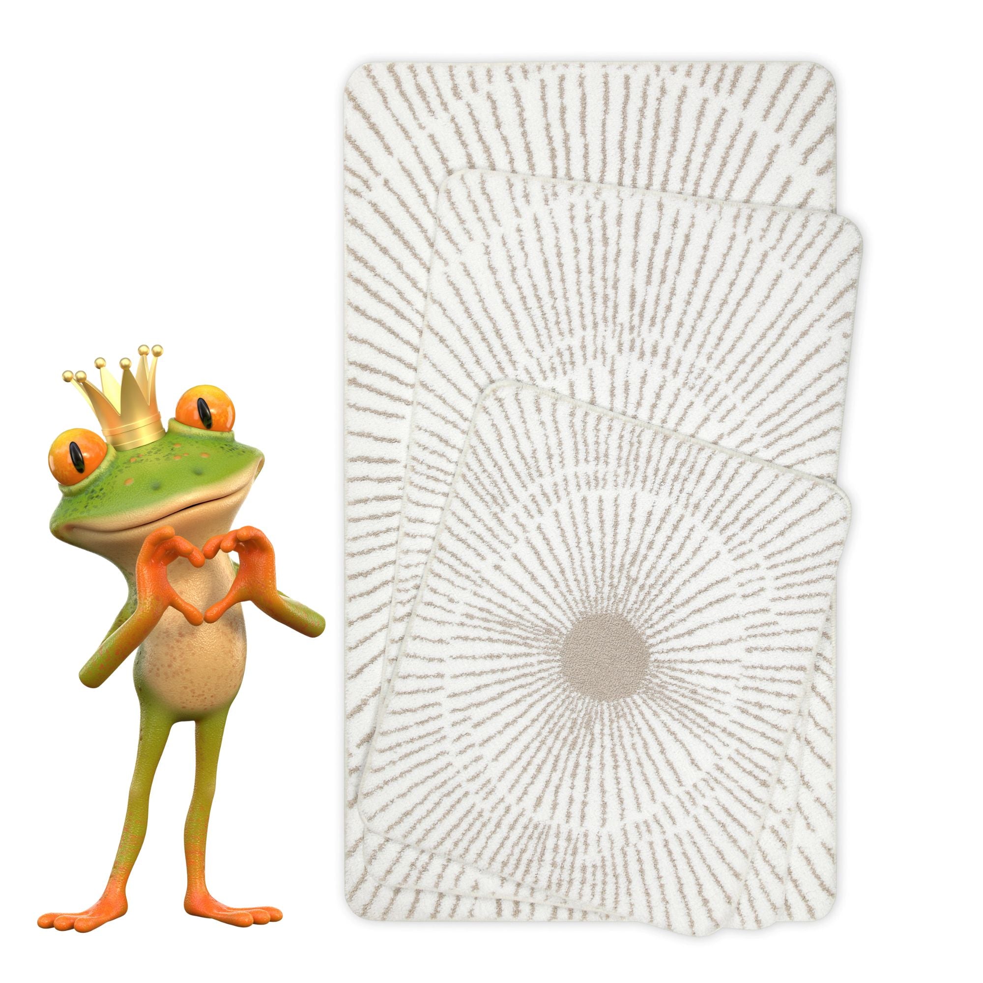 Badteppich Weiß Beige "Jasbeer" WECONhome Basics
