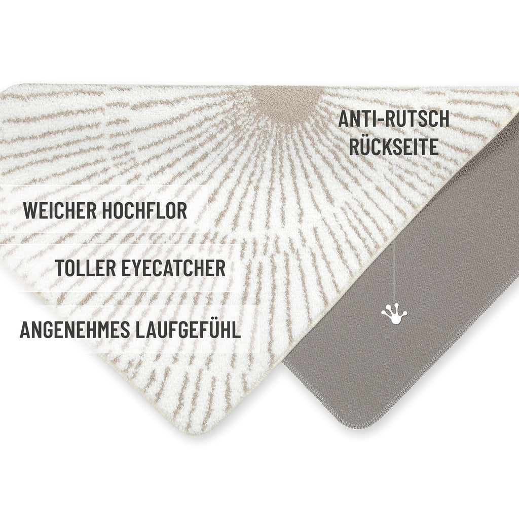 Badteppich Weiß Beige "Jasbeer" WECONhome Basics