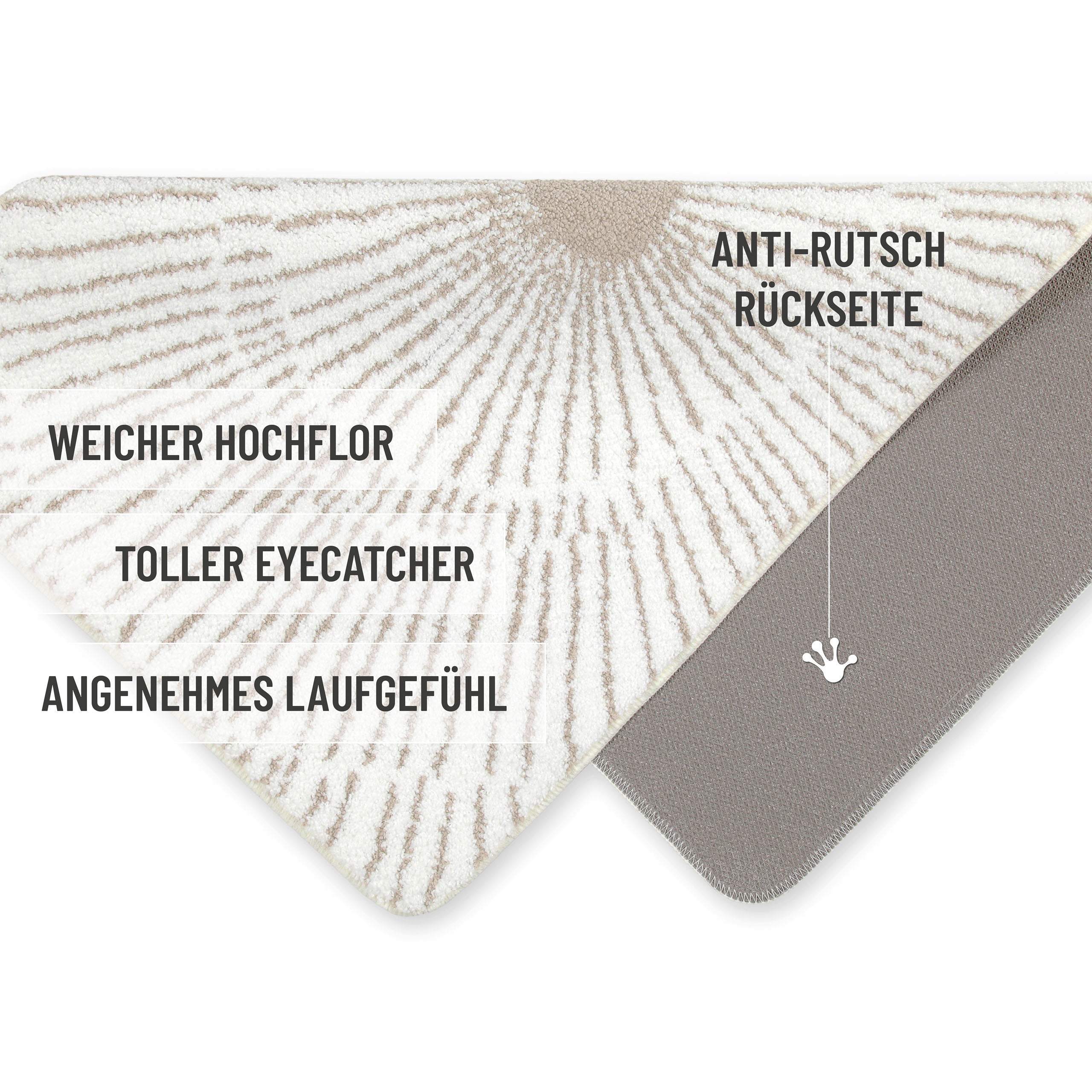 Badteppich Weiß Beige "Jasbeer" WECONhome Basics