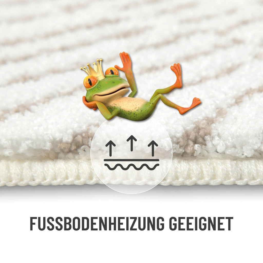 Badteppich Weiß Beige "Jasbeer" WECONhome Basics
