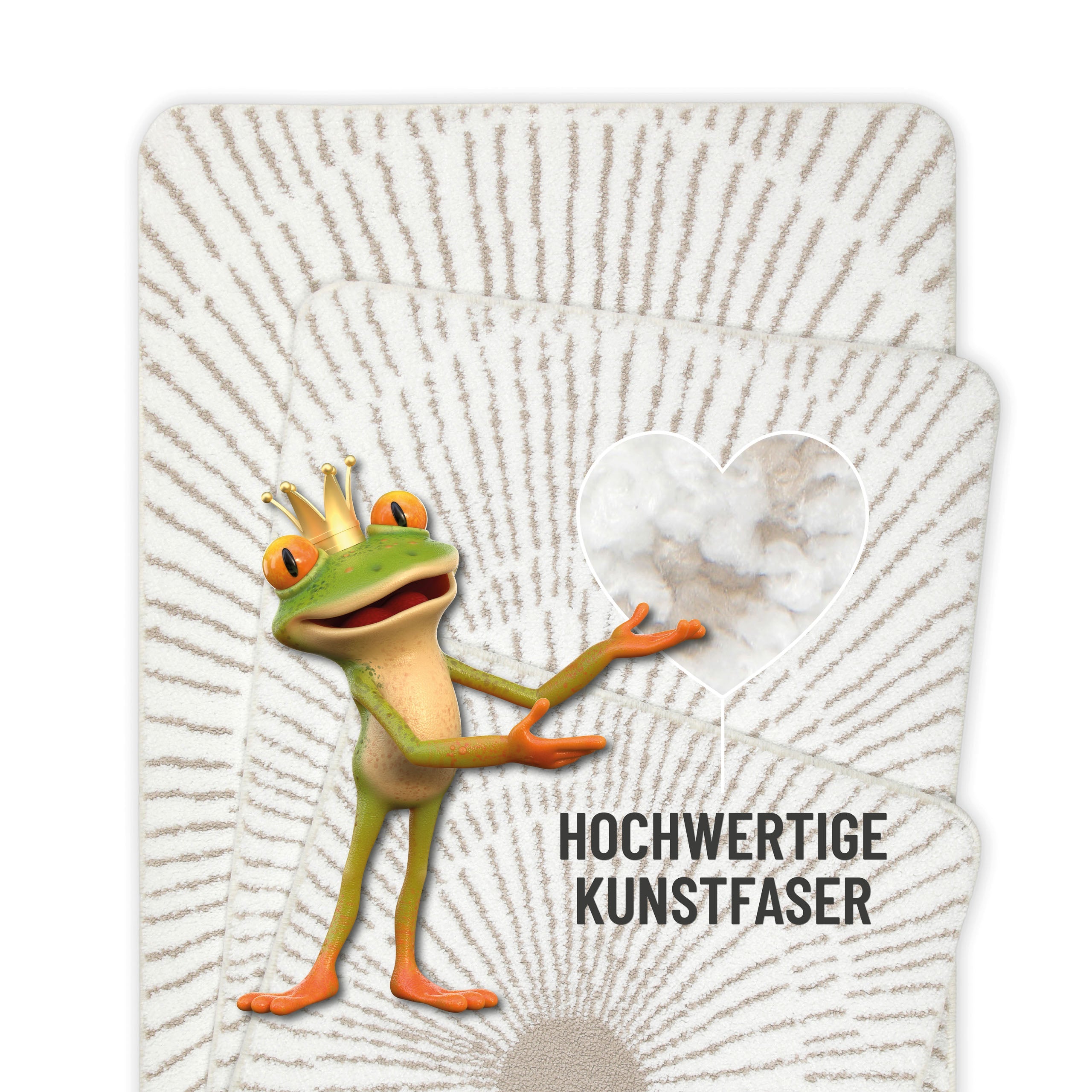 Badteppich Weiß Beige "Jasbeer" WECONhome Basics