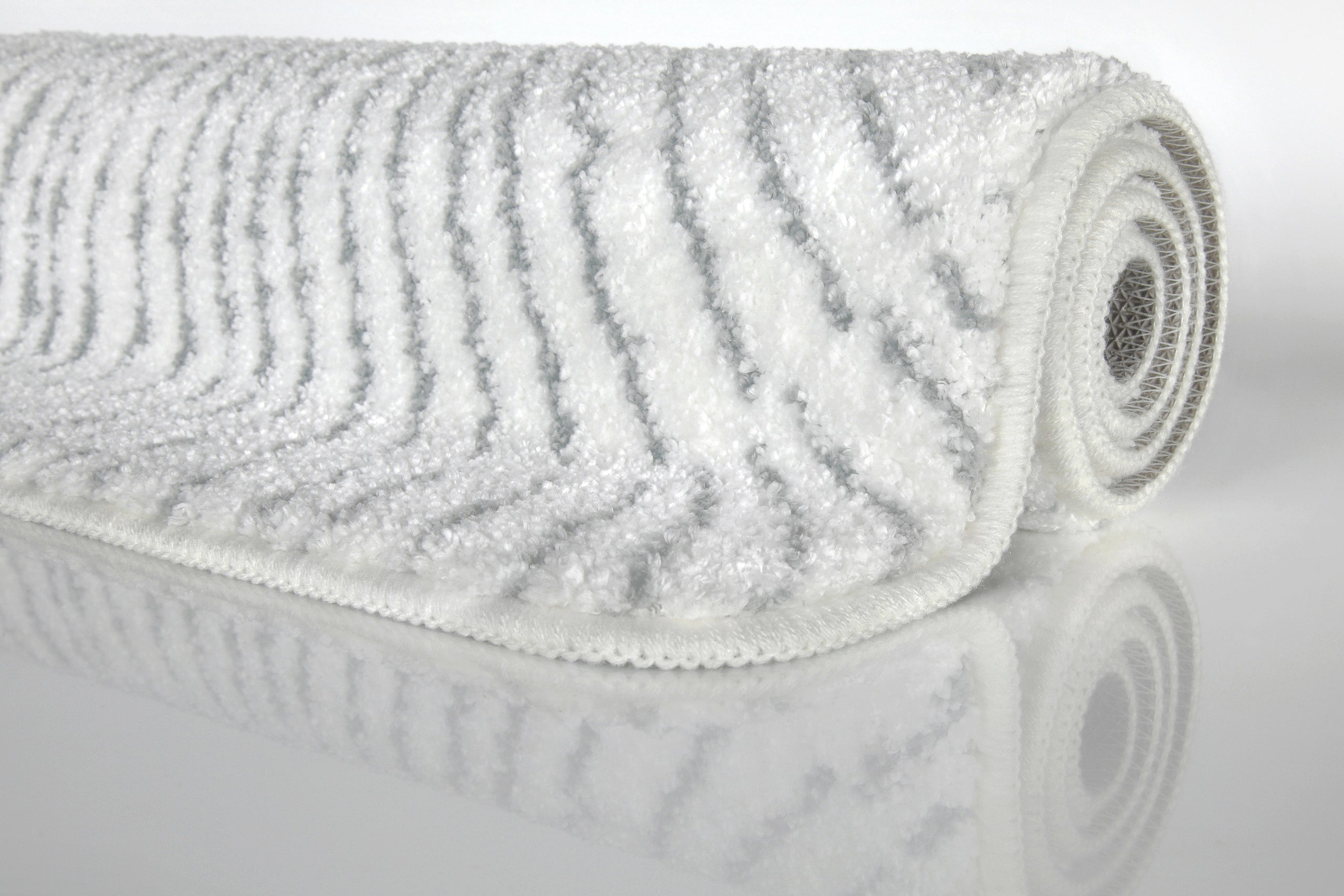 Badteppich Weiß Grau "Jasbeer" WECONhome Basics