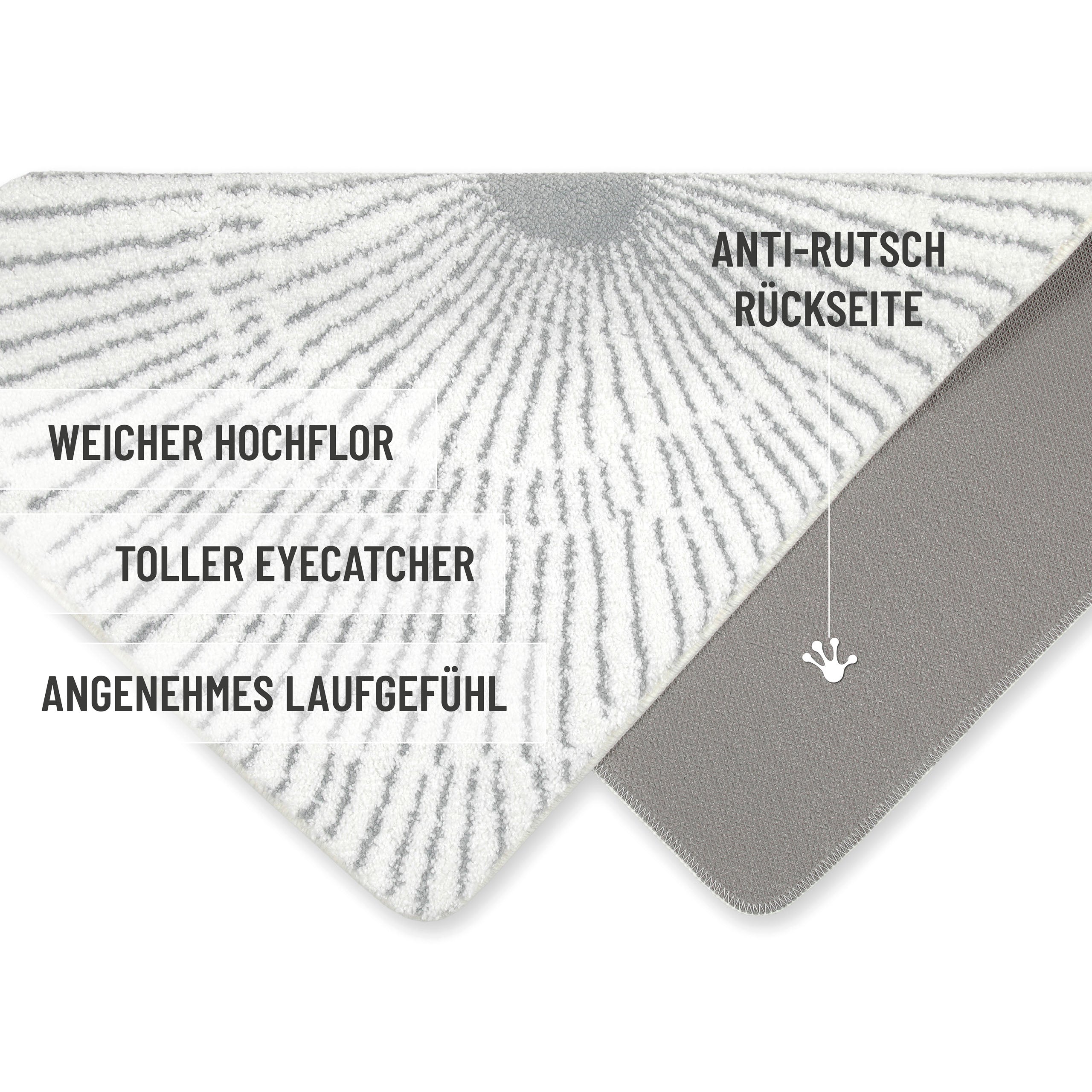 Badteppich Weiß Grau "Jasbeer" WECONhome Basics